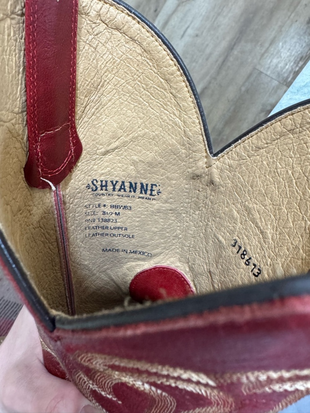 Shyanne Red and Tan Western Leather Cowboy Boots - Picture 7 of 7